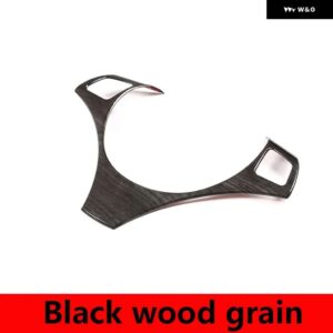 BMW 1 3シリーズ E87 E90 2004-2012 ABS カーボンステアリング ホイール フレームカバー トリム ステッカー インテリア - Black Wood Grain