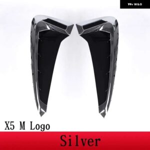 BMW X5 F15 X5M F85 2014-2018 XDRIVE ロゴ M ロゴ ABS /ブラック車シャークギルサイドフェンダー ベント ステッカー カー - Silver M Logo