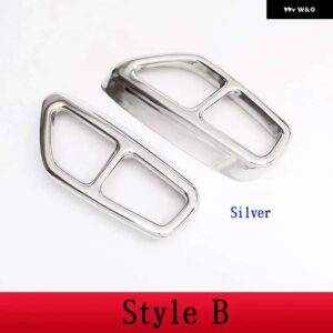 BMW 5シリーズ 6シリーズ GT G30 G38 G32 2018-21 ステンレステール喉マフラー装飾カバー ステッカー カー - Style B Silver