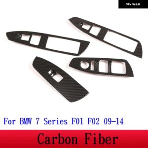 BMW 7シリーズ F01 F02 G11G12 ABS カーボンウィンドウリフト スイッチボタン フレームカバー トリム ステッカー カー - F01 F02 Carbon Fiber