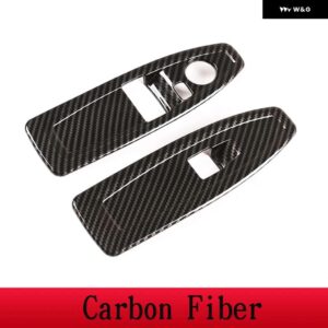 BMW ABS カーボン/ 1 2シリーズ F20 F21 F22 F45 F46 14-19 ガラスリフト スイッチパネル フレーム ステッカー カー - carbon fiber
