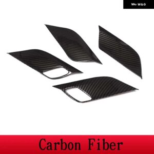 BMW X5 F15 X6 F16 14-18 ABS /カーボンテクスチャ安全ドアロックハンドルボウルカバー トリム ステッカー カー - carbon fiber
