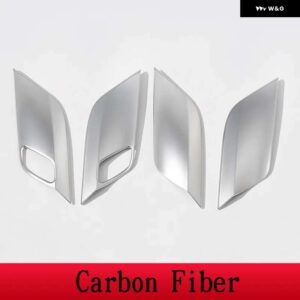 BMW X5 F15 X6 F16 14-18 ABS /カーボンテクスチャ安全ドアロックハンドルボウルカバー トリム ステッカー カー - Silver