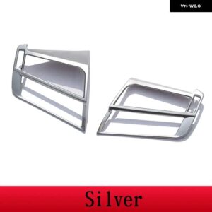 BMW X5 F15 X6 F16 2014-2018 ABS /カーボンテクスチャカーエアコンアウトレットベントフレームトリム ステッカー カー - Silver