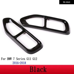 BMW 7シリーズ F01 G11 G12 2009-2020 ステンレステールマフラー 出力カバー ステッカー カー - Black 16-18