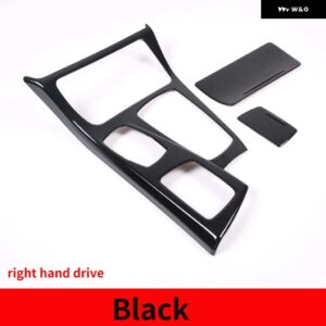 BMW 5シリーズ F10 2011-2017 520LI 525LI 530LI ABS カーセンターコンソール ギアシフトパネル カバー トリム ステッカー カー - Black RHD