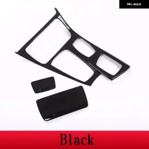 BMW 5シリーズ F10 2011-2017 520LI 525LI 530LI ABS カーセンターコンソール ギアシフトパネル カバー トリム ステッカー カー - black