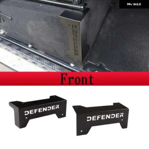 ランドローバー ディフェンダー 110 130 2004-18 ステンレスフロントとリアシート ベース防止コーナーカー - front