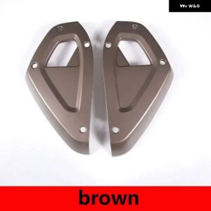 ランドローバー ディフェンダー 90 110 130 2020-2024 ABS カーボン ダッシュボード サイドパネル カバー 装飾カー - brown