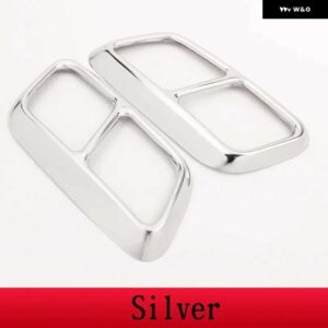 ランドローバー レンジローバースポーツ P400 ステンレステールパイプ サイレントカバー マフラーカバー ステッカー カー - Silver
