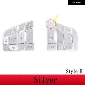 ランドローバー ステアリング ホイール ボタン スパンコール ステッカー ディスカバリースポーツ 2015-2019 合金/ブラックカー - Style B Silver
