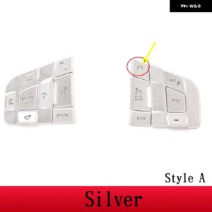ランドローバー ステアリング ホイール ボタン スパンコール ステッカー ディスカバリースポーツ 2015-2019 合金/ブラックカー - Style A Silver
