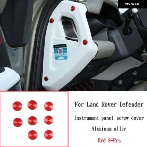 ランドローバー ディフェンダー 90 110 130 2020-2025 合金ドア ダッシュボード ネジカバー トリムインテリアカー - Red-8 Pcs