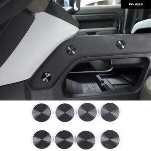 ランドローバー ディフェンダー 90 110 130 2020-2025 合金ドア ダッシュボード ネジカバー トリムインテリアカー - Black-8 Pcs4