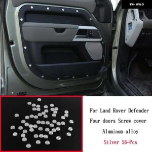 ランドローバー ディフェンダー 90 110 130 2020-2025 合金ドア ダッシュボード ネジカバー トリムインテリアカー - Silver-56 Pcs