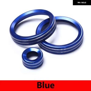 レンジローバースポーツ 2018-22 レンジローバーヴォーグ 18-22 車中央空調ボリュームノブリング カバー トリムカー - blue