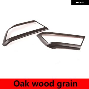 ランドローバー ディフェンダー 90 2020-23 ABS マットブラックドアインナーハンドルフレームトリムカバー ステッカー カー - Oak Wood Grain