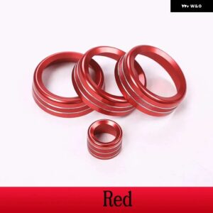 ランドローバー ディスカバリースポーツ 2015-2019 合金レッドカーエアコンオーディオノブリング カバー トリムカー - red