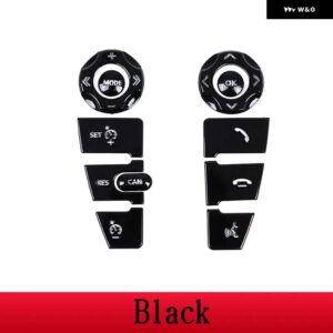 ランドローバー 合金 レンジローバースポーツディスカバリー 4 フリーランダー 2 ステアリング ホイール ボタン パッチカバー カー - black