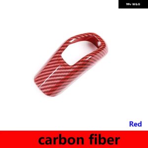 ジャガー E ペース 2018-2019 ABS マットブラック/カーボンカーギアシフトヘッドカバー トリム ステッカー オート 5色 - red carbon fiber