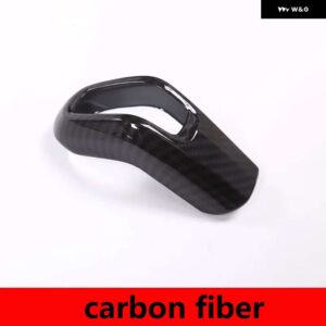 ジャガー E ペース 2018-2019 ABS マットブラック/カーボンカーギアシフトヘッドカバー トリム ステッカー オート 5色 - carbon fiber