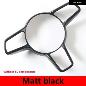 ポルシェ カイエン 2015-2020 ABS マットブラック/カーボン/レッドステアリング ホイール フレームカバー トリム ステッカー オート - Matt black