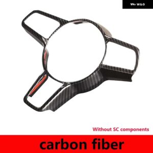 ポルシェ 718 911 918 2016-2020 ABS マットブラック/カーボン/レッドステアリング ホイール フレームカバー トリム ステッ - carbon fiber