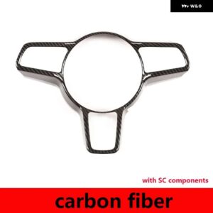 ポルシェ 718 911 918 2016-2020 ABS マットブラック/カーボン/レッドステアリング ホイール フレームカバー トリム ステッ - Carbon Fiber2
