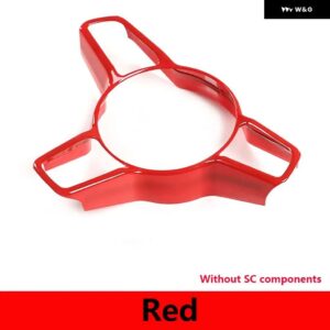 ポルシェ 718 911 918 2016-2020 ABS マットブラック/カーボン/レッドステアリング ホイール フレームカバー トリム ステッ - red3