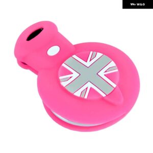 BMW カラーシリコーンキーケース リモコンキーホルダー ミニクーパー S R55 R56 R58 R59 R60 R61 装飾スタイリング - Pink