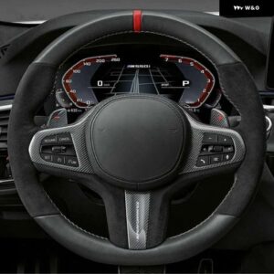 BMW ステアリング ホイール カバー 滑り止め ブラック スエード M スポーツ G30 G31 G32 G20 G21 G11 G12 G14 G15 G16 X3 G01 X4 G02 X5 G05 X7 G07 - Black Thread