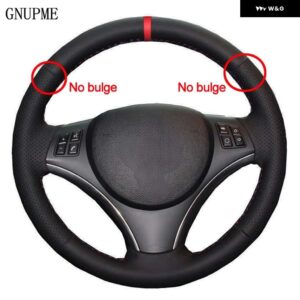 BMW ステアリング ホイール カバー 人工革 VOLANT FUNDA VOLANTE E90 325I 330I 335I E87 120I 130I 120D ドラムキットなし - Black Thread