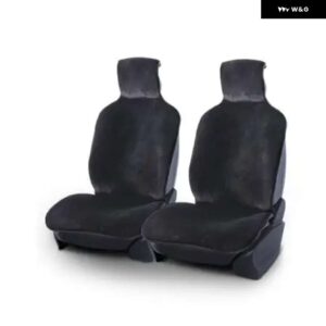 BMW 自動車シート カバー カーシート カバー カー フェイクファー車 JDM/ F10 自動テスラモデル 3/メガーヌ 2/ フォルクスワーゲン - 2PC BLACK