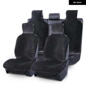 BMW 自動車シート カバー カーシート カバー カー フェイクファー車 JDM/ F10 自動テスラモデル 3/メガーヌ 2/ フォルクスワーゲン - 1SET BLACK