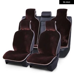 BMW カーシート カバー プロテクター 全席セット 7色 フェイクファーカーシート カバー ゴルフ 4 カーパサート B8 F10 - 1 SET BROWN