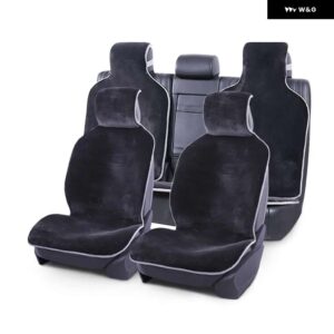 BMW カーシート カバー プロテクター 全席セット 7色 フェイクファーカーシート カバー ゴルフ 4 カーパサート B8 F10 - 1 SET GRAY