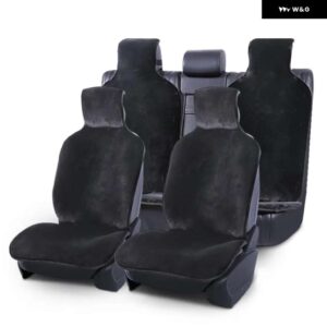 BMW カーシート カバー プロテクター 全席セット 7色 フェイクファーカーシート カバー ゴルフ 4 カーパサート B8 F10 - 1SET BLACK