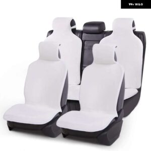 BMW カーシート カバー プロテクター 全席セット 7色 フェイクファーカーシート カバー ゴルフ 4 カーパサート B8 F10 - 1 SET WHITE
