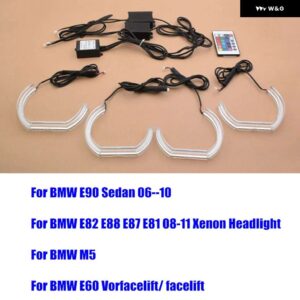 BMW LED エンジェル アイ RGB F10 E90 E87 E93 E60 E91 F30 E92 E82 ヘッドライト DTM スタイル マルチカラー ハロー リング BLUETOOTH 対応 - model 1