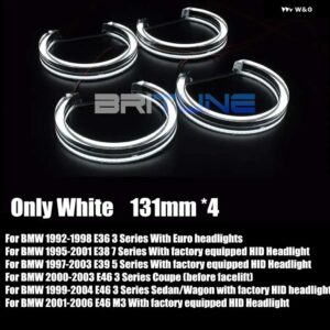 BMW BRITUNE DTM LED エンジェルアイ E46/E39/E36/E38 ハロゲンキセノン ヘッドライト クリスタルスイッチバックハローライトチューニング DIY - Only 131mm (W)