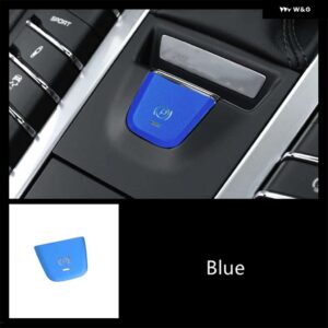 ポルシェ P ボタン ハンドブレーキパーキング装飾カバー トリムマカン 2014-2018 カースタイリング インテリア - blue