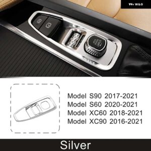 ボルボ センターコンソール ギアシフトフレーム装飾カバー トリムカーボンカラー XC60 S90 V90 XC90 カースタイリング インテリア - silver