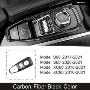 ボルボ センターコンソール ギアシフトフレーム装飾カバー トリムカーボンカラー XC60 S90 V90 XC90 カースタイリング インテリア - carbon　fiber　color