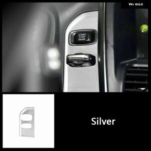 ボルボ コンソール パネル 鍵穴フレーム装飾カバー ステッカー トリム XC60 2013-2017 LHD ステンレスインテリア - silver