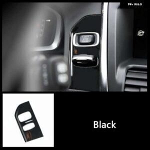 ボルボ コンソール パネル 鍵穴フレーム装飾カバー ステッカー トリム XC60 2013-2017 LHD ステンレスインテリア - black