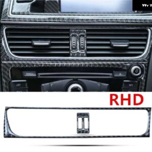 アウディ カーボンインテリアコントロール CD パネル カバー トリム A4 B8 A5 2009-2015 空調コンセントフレーム装飾トリム - RHD Air vents