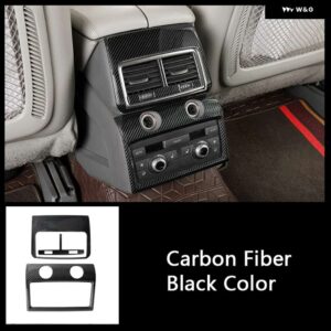 アウディ ステンレスリアエアコンベントフレーム装飾カバー トリム Q7 2008-2015 カースタイリング インテリア - Carbon fiber color