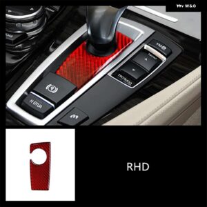 BMW カーボンセンターコンソール ギアシフトパネル 装飾カバー トリム F10 F18 F07 F25 F26 RHD カースタイリング インテリア - red