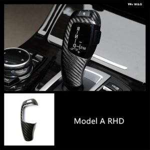 BMW カーボンセンターコンソール ギアシフトパネル 装飾カバー トリム F10 F18 F07 F25 F26 RHD カースタイリング インテリア - model A Black2