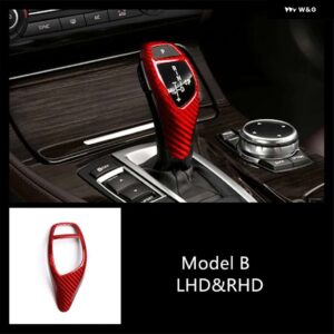 BMW カーボンセンターコンソール ギアシフトパネル 装飾カバー トリム F10 F18 F07 F25 F26 RHD カースタイリング インテリア - model B Red5